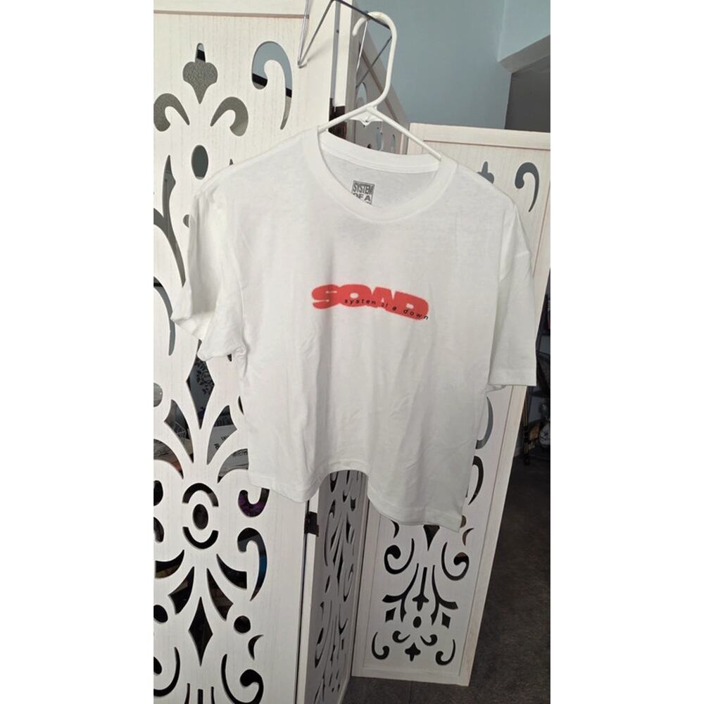 System Of A Down Cropped Tee Large Black SOAD Band Shirt Boxy Fit